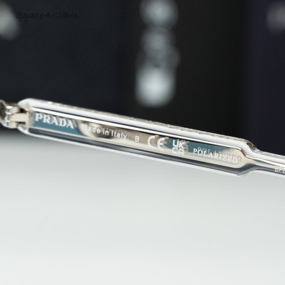 Prada Women Sunglasses Crystal Green Polarized Oval PR17YS 2AZ04D BRAND NEW - Picture 8 of 12